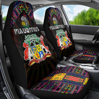 Mauritius Roots Car Seat Cover African Map in Fingerprint and Tribal Colors
