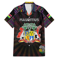Personalized Mauritius Roots Family Matching Mermaid Dress and Hawaiian Shirt African Map in Fingerprint and Tribal Colors