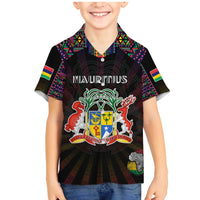 Personalized Mauritius Roots Family Matching Mermaid Dress and Hawaiian Shirt African Map in Fingerprint and Tribal Colors