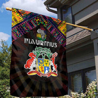 Mauritius Roots Garden Flag African Map in Fingerprint and Tribal Colors