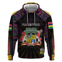 Personalized Mauritius Roots Hoodie African Map in Fingerprint and Tribal Colors