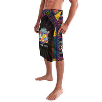 Personalized Mauritius Roots Lavalava African Map in Fingerprint and Tribal Colors