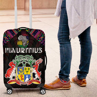 Mauritius Roots Luggage Cover African Map in Fingerprint and Tribal Colors