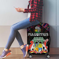 Mauritius Roots Luggage Cover African Map in Fingerprint and Tribal Colors