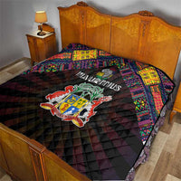 Mauritius Roots Quilt African Map in Fingerprint and Tribal Colors