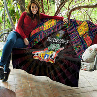 Mauritius Roots Quilt African Map in Fingerprint and Tribal Colors