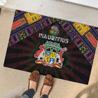 Mauritius Roots Rubber Doormat African Map in Fingerprint and Tribal Colors