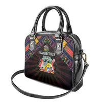 Mauritius Roots Shoulder Handbag African Map in Fingerprint and Tribal Colors