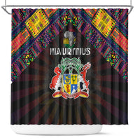 Mauritius Roots Shower Curtain African Map in Fingerprint and Tribal Colors