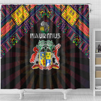 Mauritius Roots Shower Curtain African Map in Fingerprint and Tribal Colors