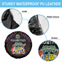 Mauritius Roots Spare Tire Cover African Map in Fingerprint and Tribal Colors