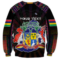 Personalized Mauritius Roots Sweatshirt African Map in Fingerprint and Tribal Colors