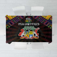 Mauritius Roots Tablecloth African Map in Fingerprint and Tribal Colors