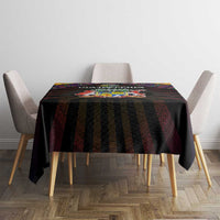 Mauritius Roots Tablecloth African Map in Fingerprint and Tribal Colors