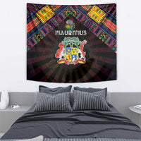 Mauritius Roots Tapestry African Map in Fingerprint and Tribal Colors