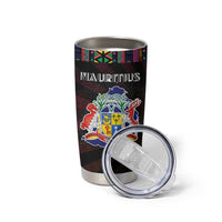 Mauritius Roots Tumbler Cup African Map in Fingerprint and Tribal Colors