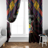 Mauritius Roots Window Curtain African Map in Fingerprint and Tribal Colors