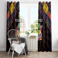 Mauritius Roots Window Curtain African Map in Fingerprint and Tribal Colors