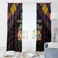 Mauritius Roots Window Curtain African Map in Fingerprint and Tribal Colors