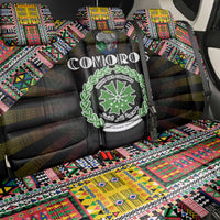 Comoros Roots Back Car Seat Cover African Map in Fingerprint and Tribal Colors
