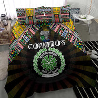 Comoros Roots Bedding Set African Map in Fingerprint and Tribal Colors