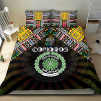 Comoros Roots Bedding Set African Map in Fingerprint and Tribal Colors