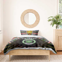 Comoros Roots Bedding Set African Map in Fingerprint and Tribal Colors