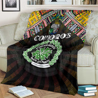 Comoros Roots Blanket African Map in Fingerprint and Tribal Colors