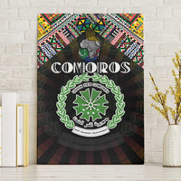 Comoros Roots Canvas Wall Art African Map in Fingerprint and Tribal Colors