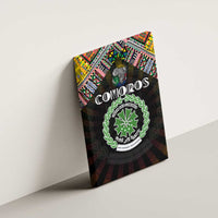 Comoros Roots Canvas Wall Art African Map in Fingerprint and Tribal Colors