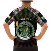 Personalized Comoros Roots Family Matching Mermaid Dress and Hawaiian Shirt African Map in Fingerprint and Tribal Colors