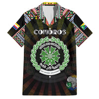 Personalized Comoros Roots Hawaiian Shirt African Map in Fingerprint and Tribal Colors