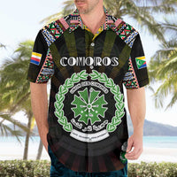 Personalized Comoros Roots Hawaiian Shirt African Map in Fingerprint and Tribal Colors