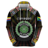 Personalized Comoros Roots Hoodie African Map in Fingerprint and Tribal Colors