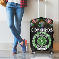 Comoros Roots Luggage Cover African Map in Fingerprint and Tribal Colors