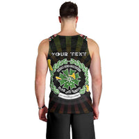 Personalized Comoros Roots Men Tank Top African Map in Fingerprint and Tribal Colors