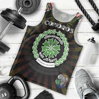 Personalized Comoros Roots Men Tank Top African Map in Fingerprint and Tribal Colors