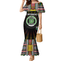 Personalized Comoros Roots Mermaid Dress African Map in Fingerprint and Tribal Colors