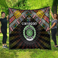 Comoros Roots Quilt African Map in Fingerprint and Tribal Colors