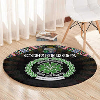 Comoros Roots Round Carpet African Map in Fingerprint and Tribal Colors