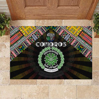 Comoros Roots Rubber Doormat African Map in Fingerprint and Tribal Colors