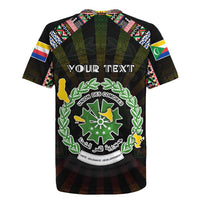 Personalized Comoros Roots Rugby Jersey African Map in Fingerprint and Tribal Colors