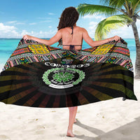 Comoros Roots Sarong African Map in Fingerprint and Tribal Colors