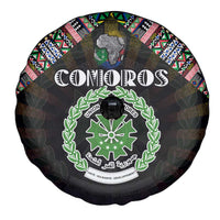 Comoros Roots Spare Tire Cover African Map in Fingerprint and Tribal Colors