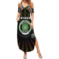 Personalized Comoros Roots Summer Maxi Dress African Map in Fingerprint and Tribal Colors