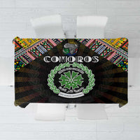 Comoros Roots Tablecloth African Map in Fingerprint and Tribal Colors