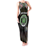 Personalized Comoros Roots Tank Maxi Dress African Map in Fingerprint and Tribal Colors