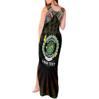 Personalized Comoros Roots Tank Maxi Dress African Map in Fingerprint and Tribal Colors