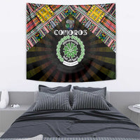 Comoros Roots Tapestry African Map in Fingerprint and Tribal Colors