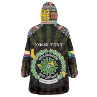 Personalized Comoros Roots Wearable Blanket Hoodie African Map in Fingerprint and Tribal Colors